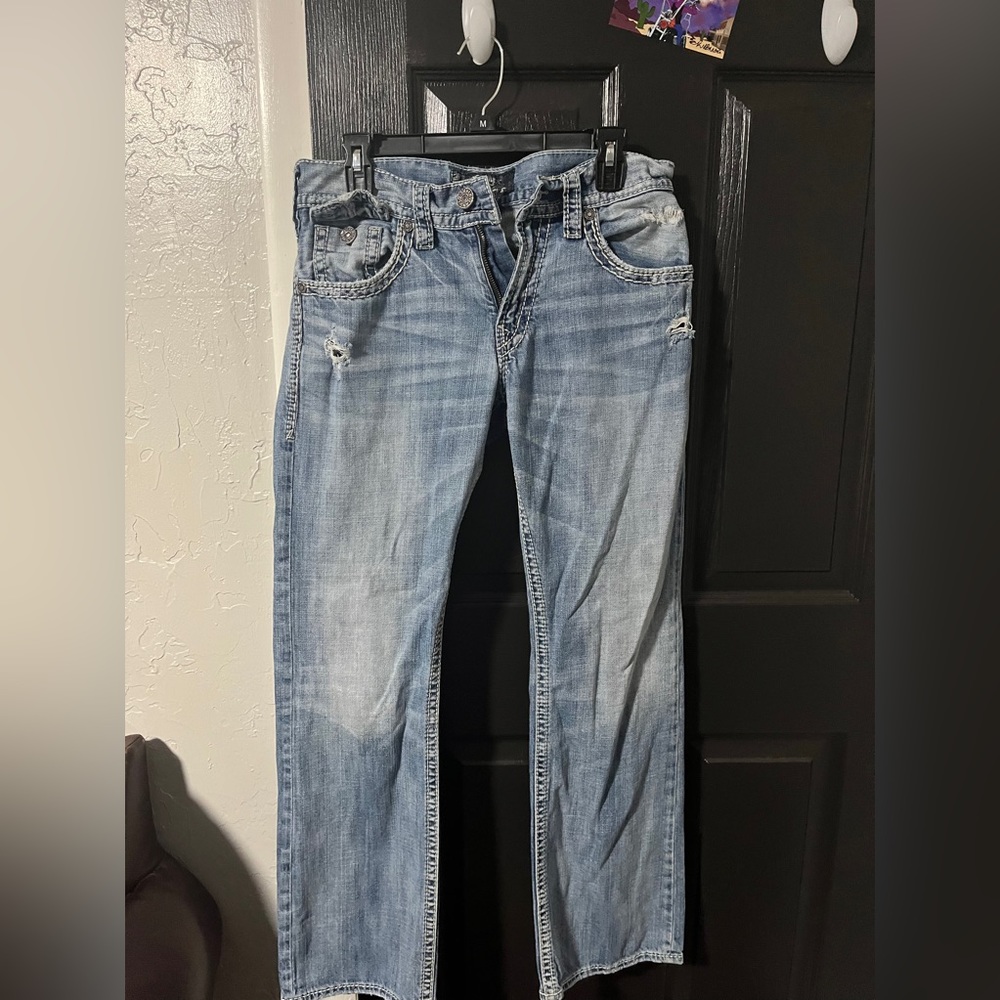 Silver 30x32 Zac Flare Jeans